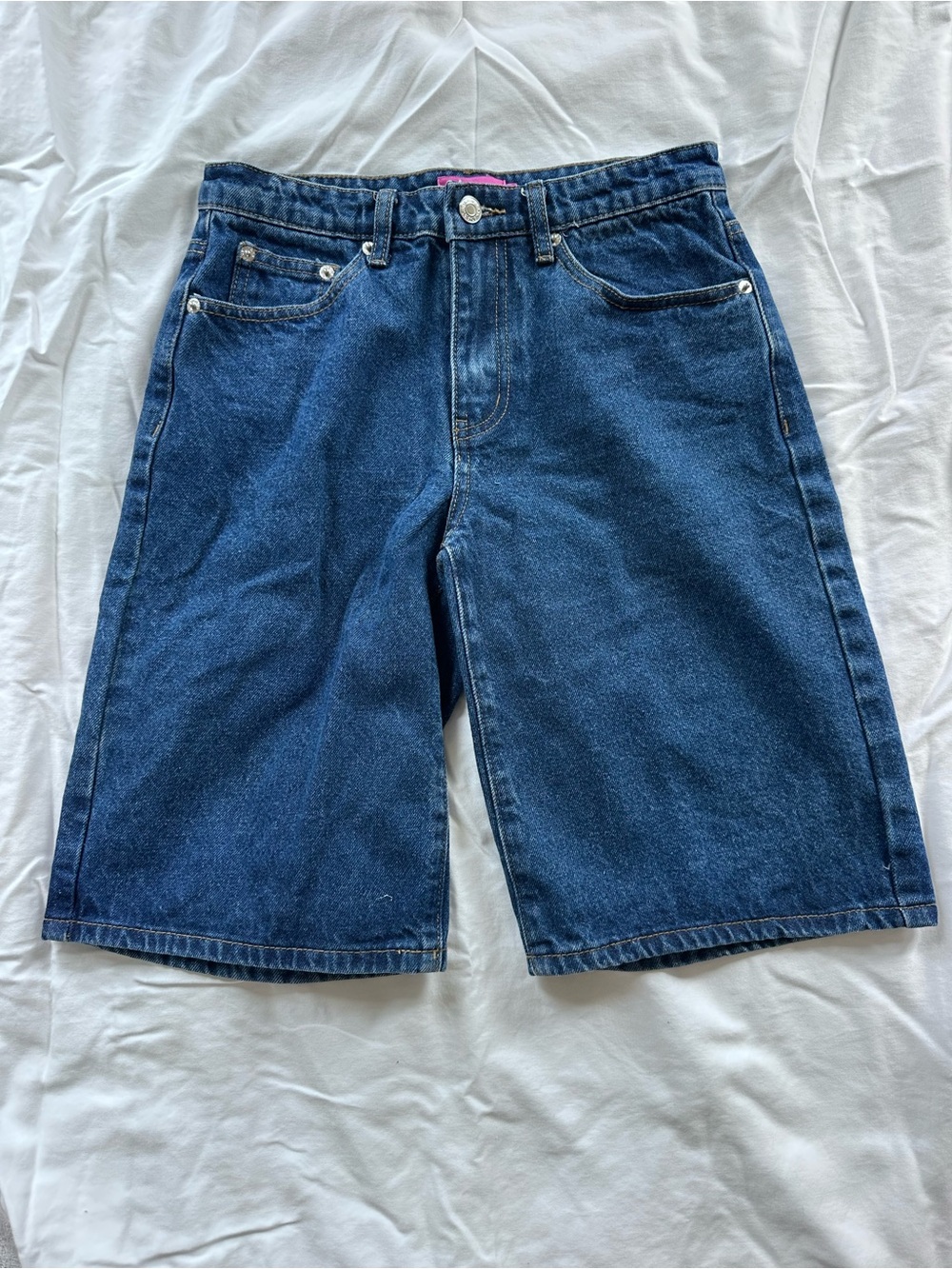 Edikted Dark Blue Denim Jean Shorts